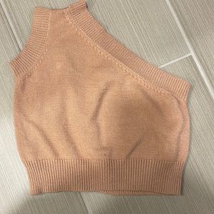 One shoulder crop sweater